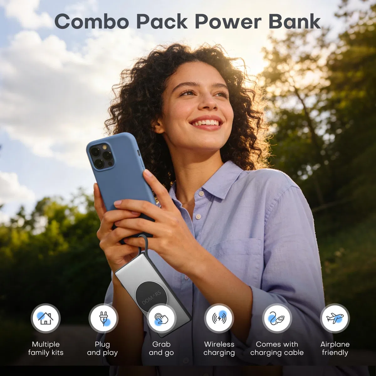 Stazione ricarica,Power Bank Magnetico 8x 10000 mAh, Caricatore Portatile, Ricarica Magnetica, Doppio Cavo Integrato Type-C, 12 Protezioni per iPhone 17/16/15/14/13/12 Serie (Bianco)