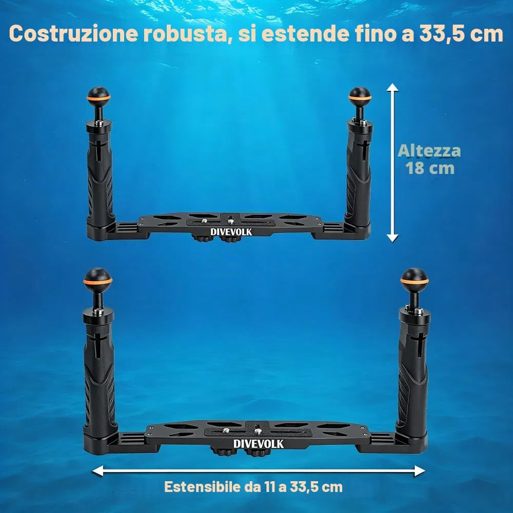 DIVEVOLK Staffa a doppia maniglia per alloggiamento Seatouch 4 MAX