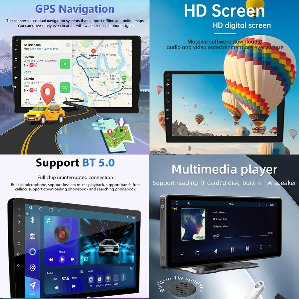 Autoradio 2 Din Bluetooth per Renault Logan 2 Sandero 2 2014-2019 Wireless Carplay Android Auto Stereo Auto Bluetooth Ips con Pantalla Táctil con Gps, 4 Nucleo 4G+64G