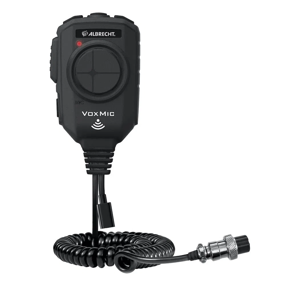 Albrecht VOX - Microfono per dispositivi CB, 6 poli, universale, 6 pin, 42100, con ANC e batteria da 3000 mAh, per comunicazione a mani libere
