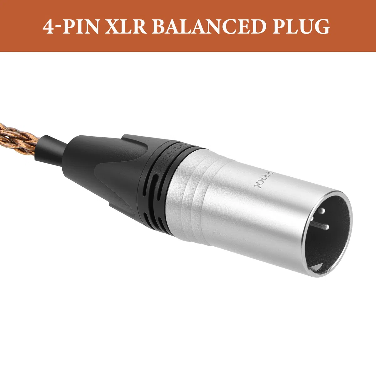 Geekria Apollo 6N OCC cavo di upgrade per cuffie, rame monocristallo a 8 trecce, da 4-pin XLR a serie HD800, compatibile con Sennheiser HD800S/HD800/HD820, connettore bilanciato Neutrik 1,5 m