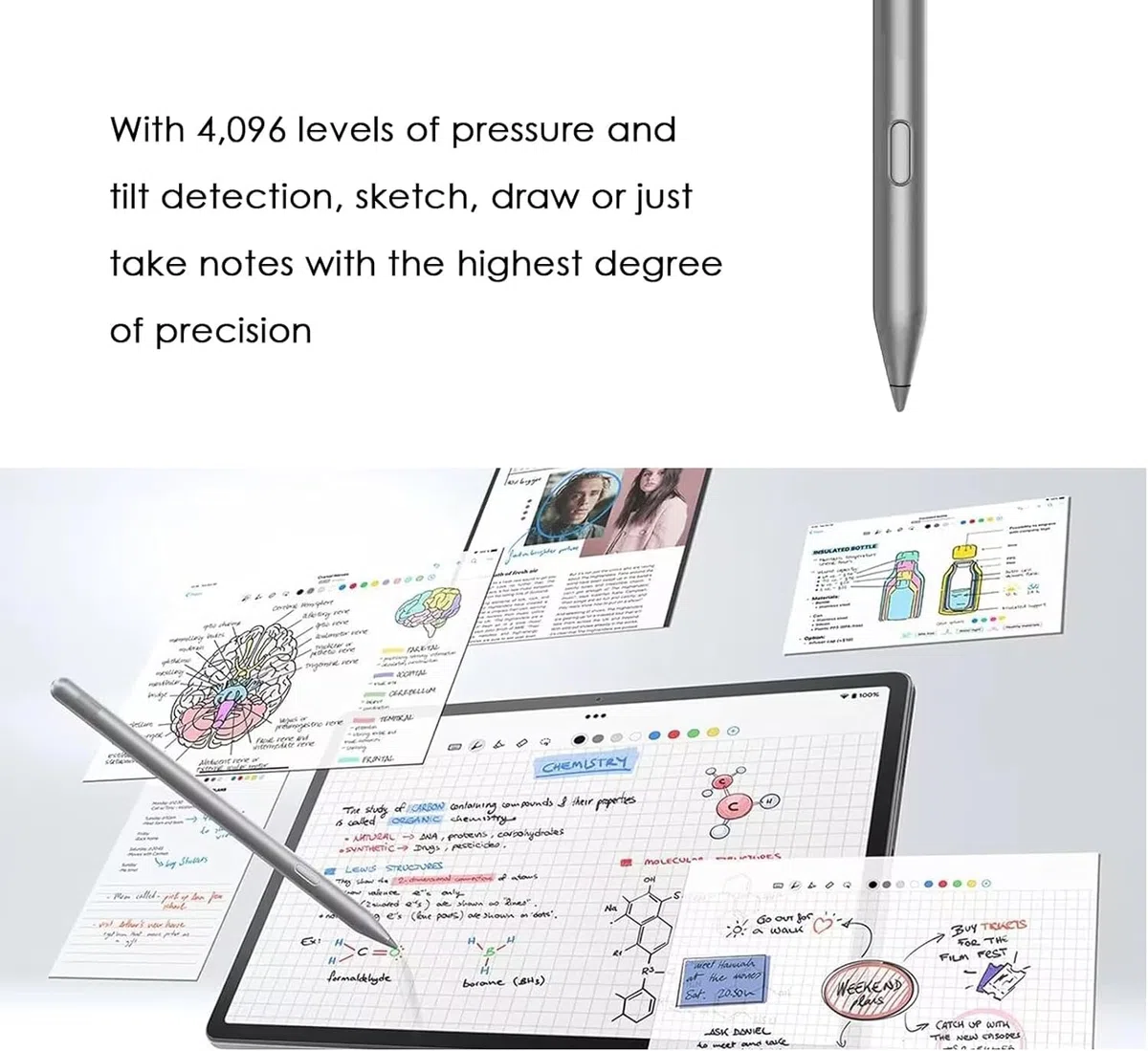 Tab Pen Plus per Lenovo Tab Pen Plus (AP500U/AP501U) Compatibile con Lenovo Tab P12 2023, Tab M10 Plus 5G, Tab M11, Tab K11, Tab K11 Plus, Y700, Legin Gen 3, supporta protocolli LPP2.0