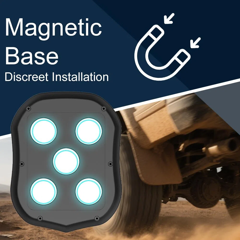 Localizzatore GPS Tracker con SIM, Localizzatore GPS Auto con Magnete Potente, Batteria 5000mAh Lunga Durata, Dispositivo Inseguimento in Tempo Reale per Macchina, Camion e Valigia, Impermeabile IP65
