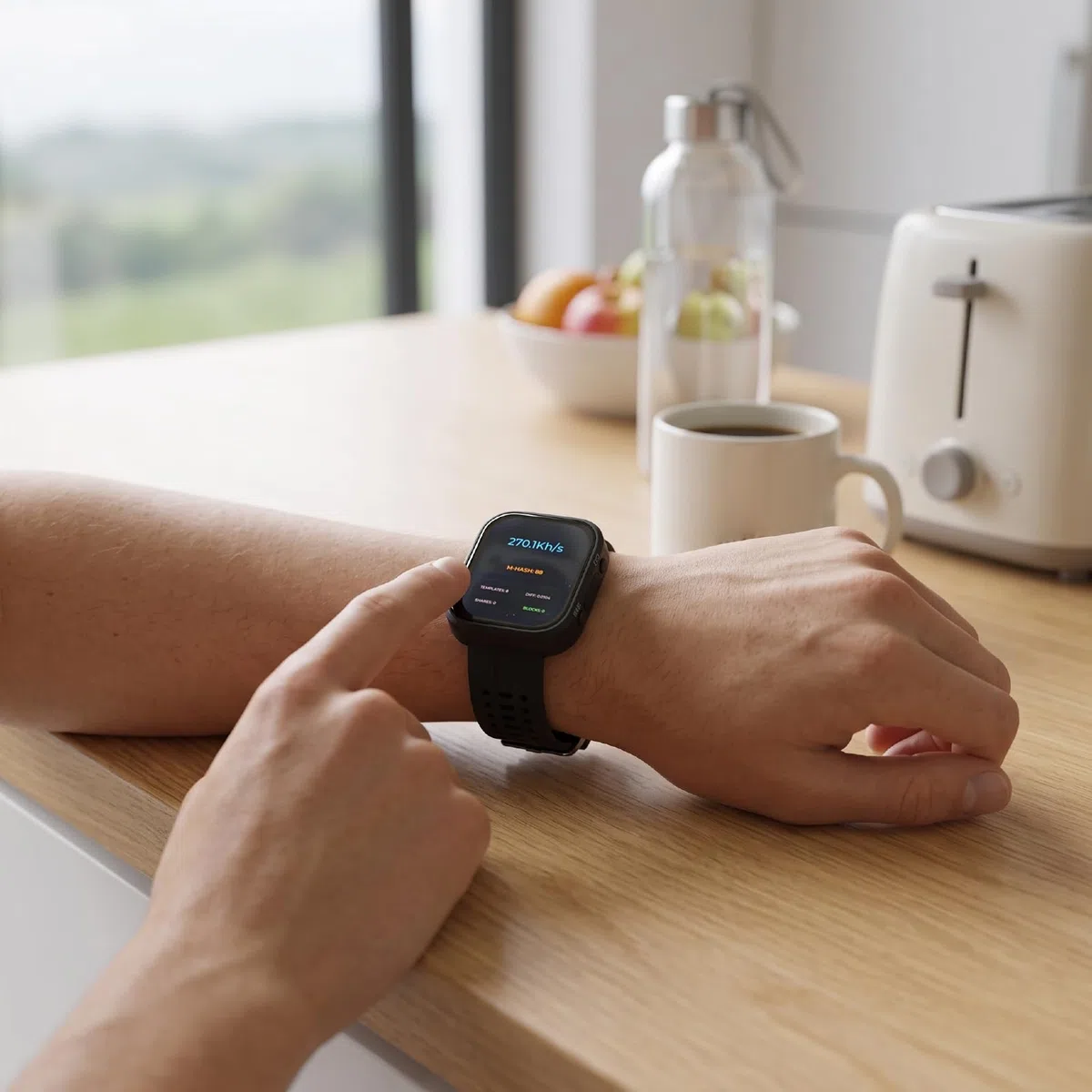 Luocute Orologio con connettività WiFi 2,4 GHz, Dispositivo Indossabile per Monitoraggio Digitale, for Uso Quotidiano e Tecnologia Personale