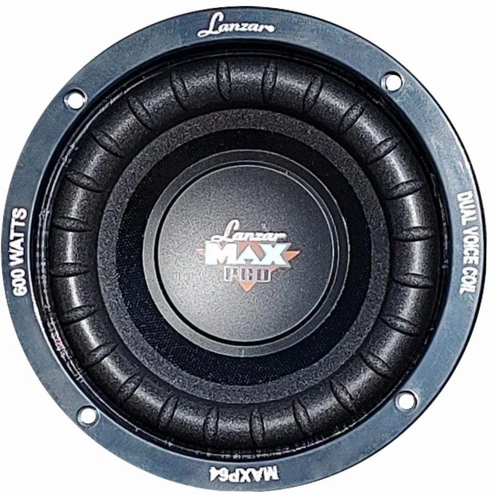 1 subwoofer per LANZAR MAX PRO MAXP64 6,5" 16,5 cm 165 mm da 300 watt rms e 600 watt max singola bobina da 4 ohm cofano bagagliaio sportelli auto, 1 pezzo + faston di montaggio