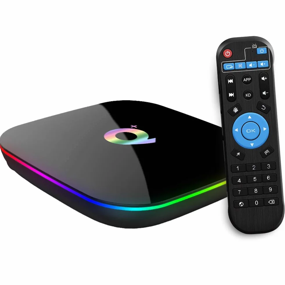 Android TV Box, Q Plus Smart TV Box con Android 10.0 2GB RAM 16GB ROM Processore Quad Core Cortex-A53 Supporto 6K 3D 2.4GHz WiFi 10/100M Ethernet