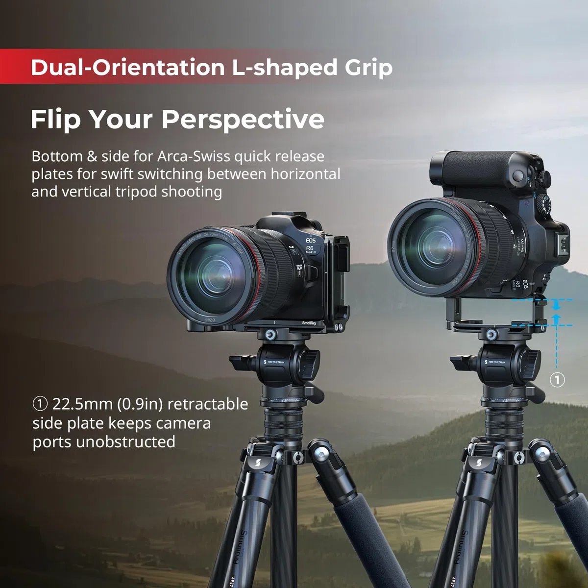 SMALLRIG Piastra di montaggio a L con slot AirTag per Canon EOS R6 Mark III / R6 Mark II 5962