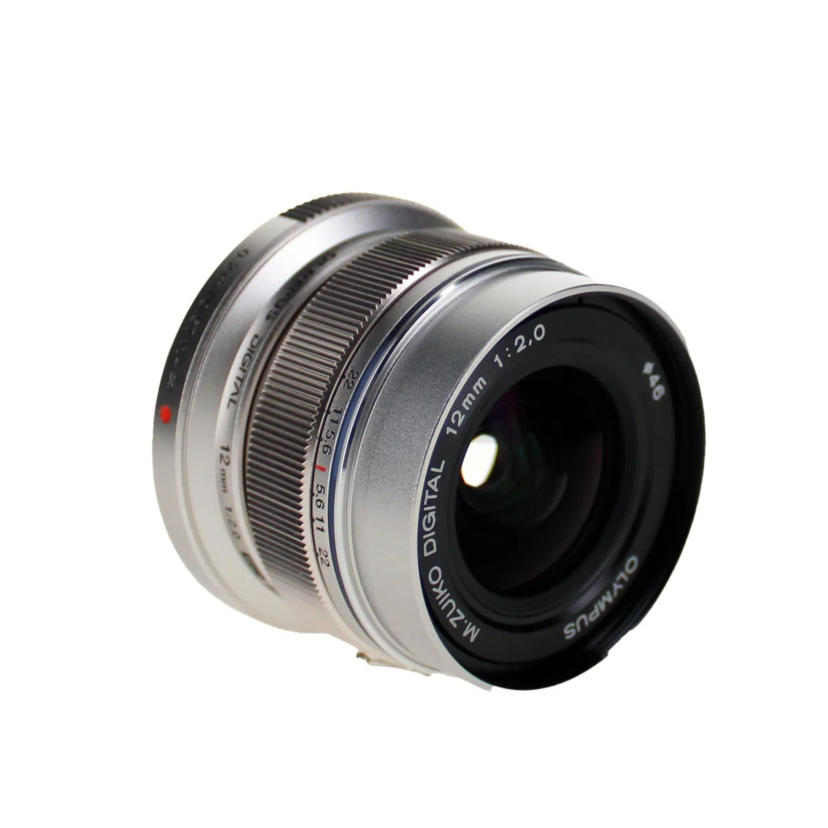 Olympus M.Zuiko Digital ED Obiettivo 12mm 1:2.0, Micro Quattro Terzi, per Fotocamere OM-D e PEN, Argento