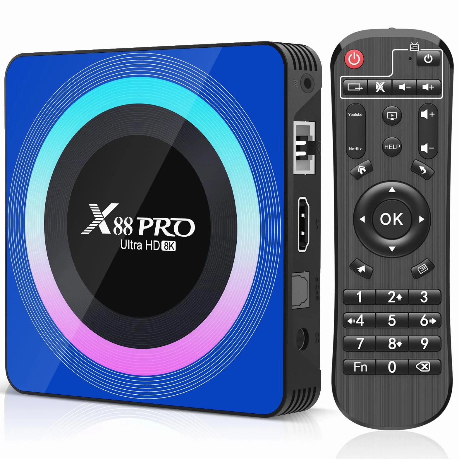 Android 13.0 TV Box, Android Box 4GB RAM 64GB ROM RK3528 Quad-Core 64bit Cortex-A53 support 2.4/5.0GHz Wi-Fi BT5.0 10/100M Ethernet HDMI 2.0 Android TV Box