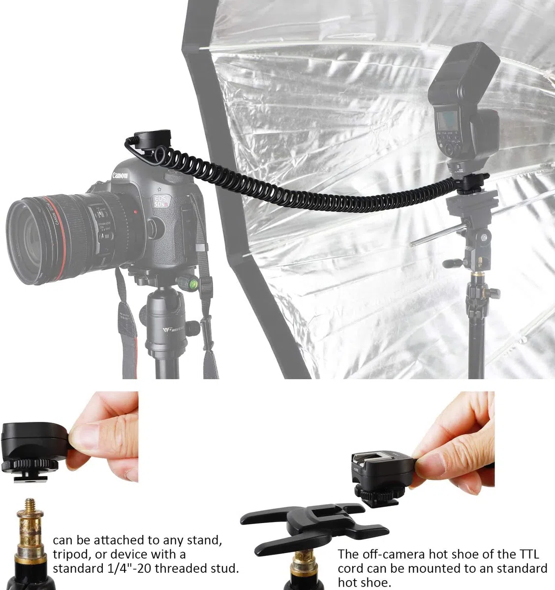 Easy Hood - Cavo per flash Speedlite per fotocamera esterna TTL, per fotocamera Sony ZV-1, A9, A7R, IV, A7, A7R, A7S, A7 II, A7 III, A7R II, A7R III, A7SII, A6500, A6400, A6300, con slitta MI multi