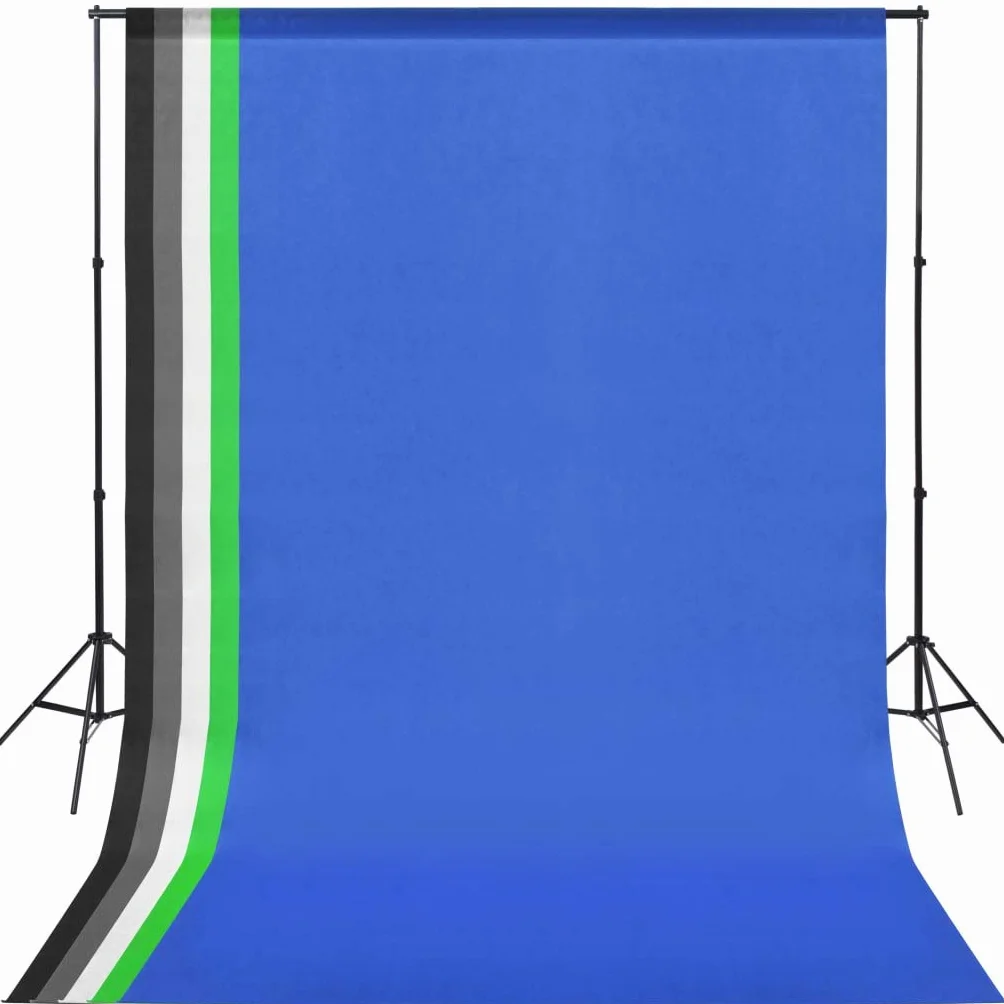 Kit Studio Fotografico con 5 Sfondi Colorati, Aste in Alluminio, Sistema di Sfondo Regolabile, Larghezza 300cm, Borsa per il Trasporto, Pieghevole e Portatile per Ritratto, Fotografia Prodotto