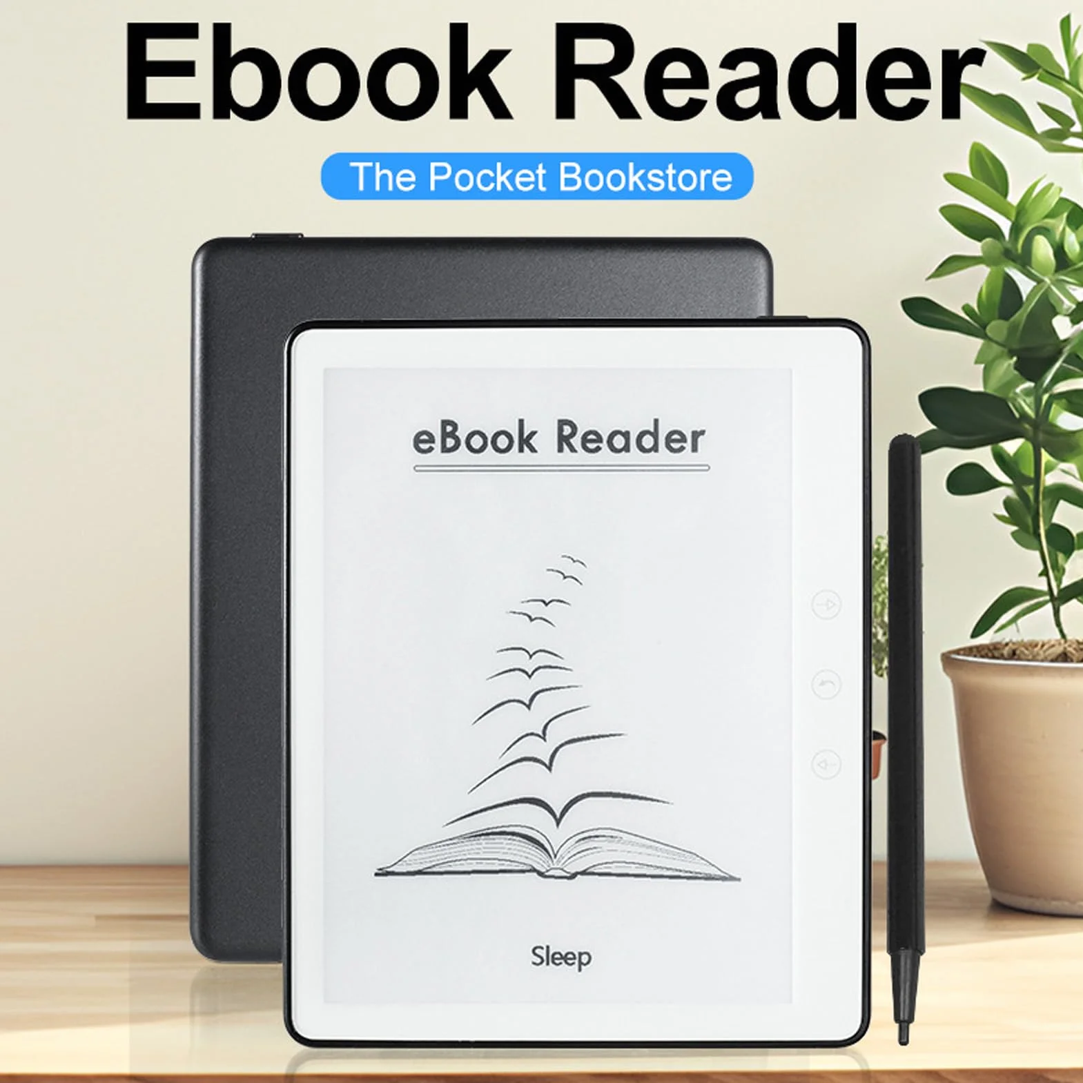 BK576 5.76 pollici Touchscreen E Book Reader, Android 8.1 E Reader con 1GB RAM 16GB di archiviazione, schermo a inchiostro piatto Eye Friendly, lettore di libri digitale leggero per casa viaggio