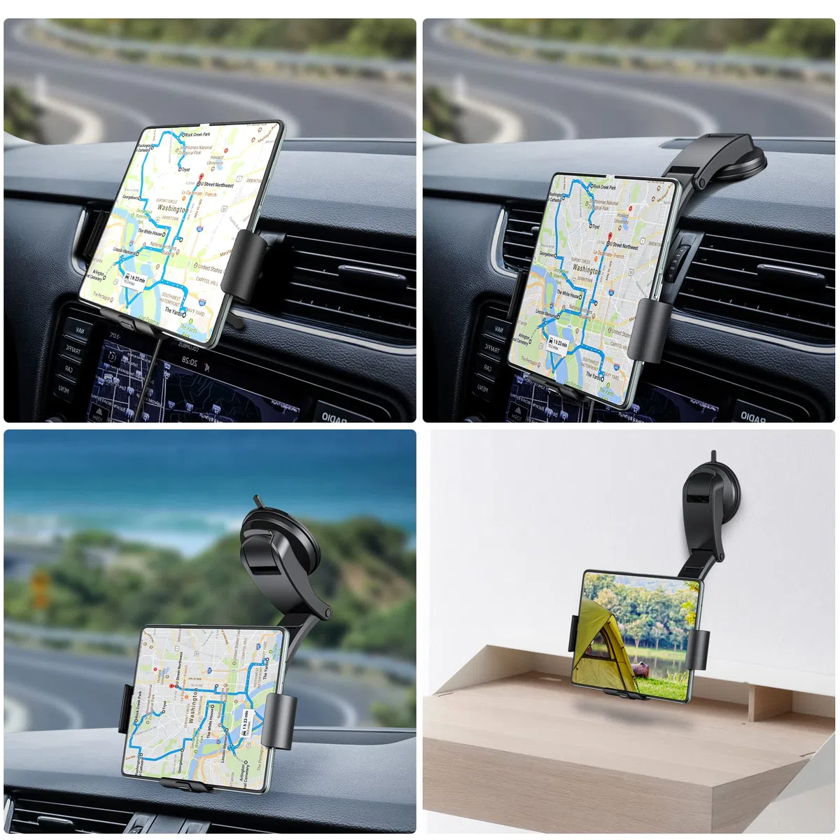 Qoosea Qi 15W Caricatore Wireless Auto, Doppia Bobina Caricabatteria da Auto Senza Fili Supporto Telefono per Bocchette e Cruscotto, Porta Cellulare Auto per Samsung Z Fold 4/3/2 iPhone Xiaomi Huawei