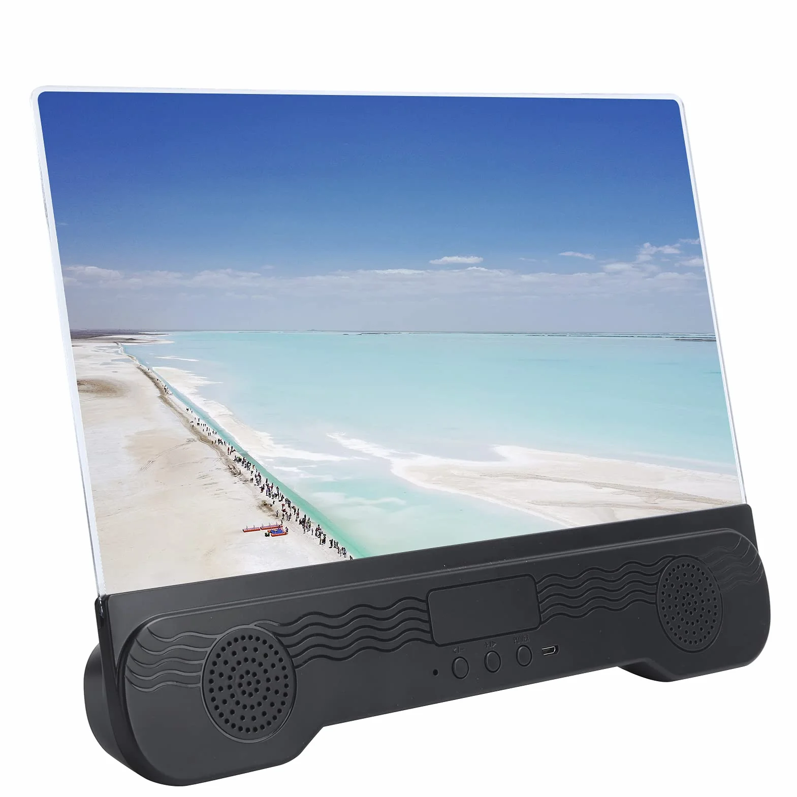 Lente d'ingrandimento per schermo da 35,6 cm con altoparlante Bluetooth, espansore schermo lente d'ingrandimento 3D per cellulare, film, video e giochi