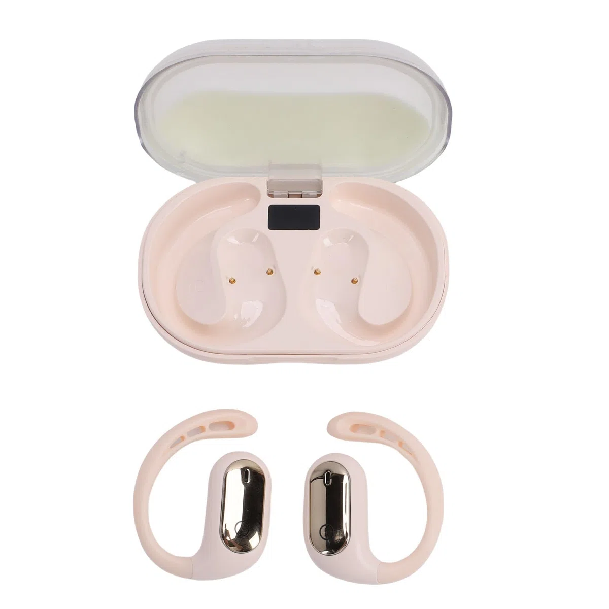 RiToEasysports Auricolari con Traduzione Intelligente Auricolari Wireless Ricaricabili con Suono Stereo con Effetto Luce Sabbia Fluente per Viaggiatori Plastica 2 Pezzi