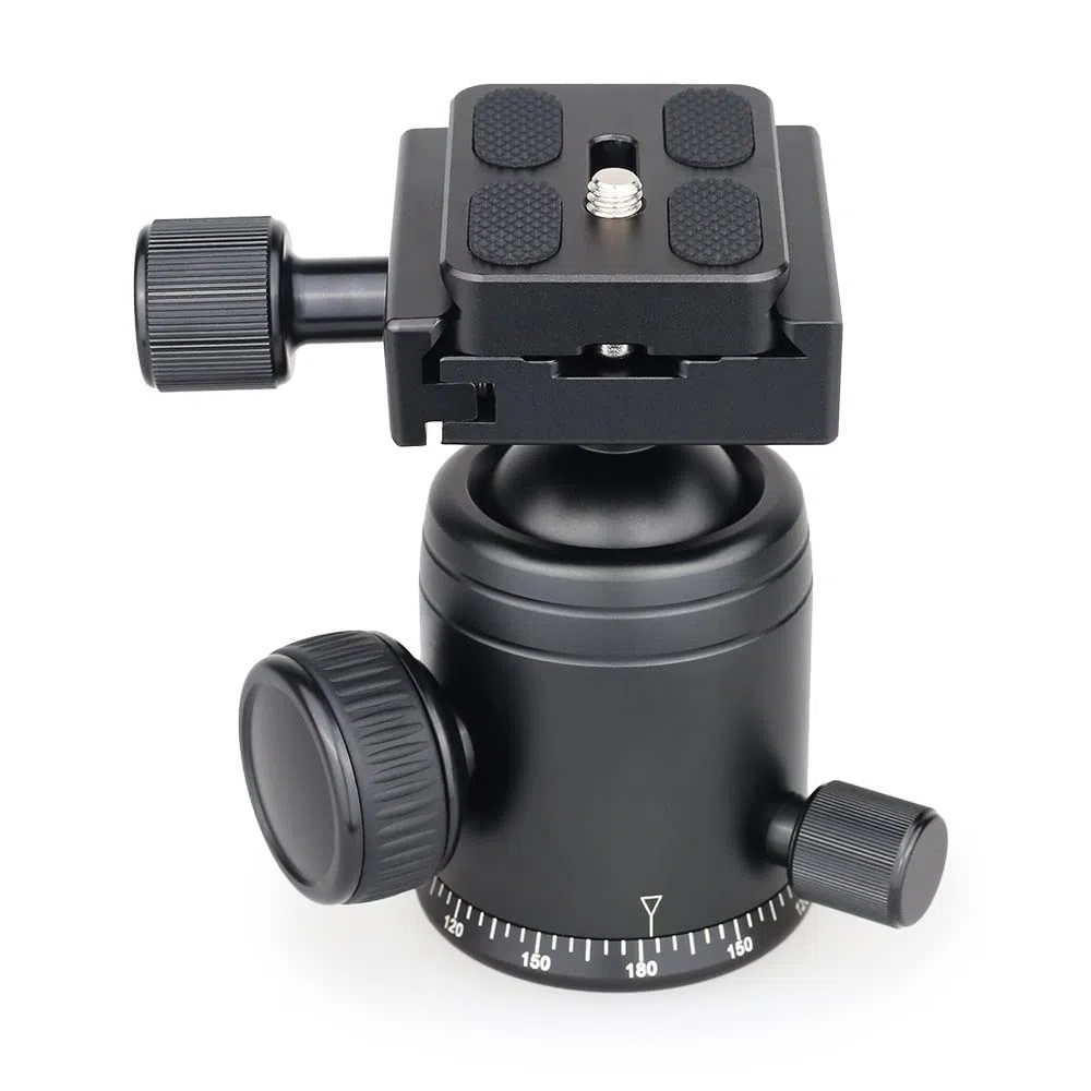 KBREE Accessori per Fotocamera Testa per treppiede Testa a Sfera per treppiede panoramica Testa a Sfera anodizzata CNC per Fotocamera DSLR Piastra a sgancio rapido Extra