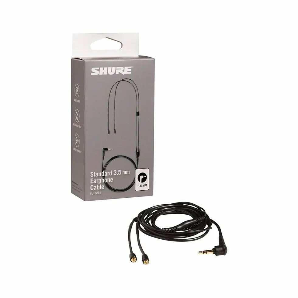 Shure Eac64Bk Cavo Di Ricambio Per Gli Auricolari Se, 162 cm, Nero