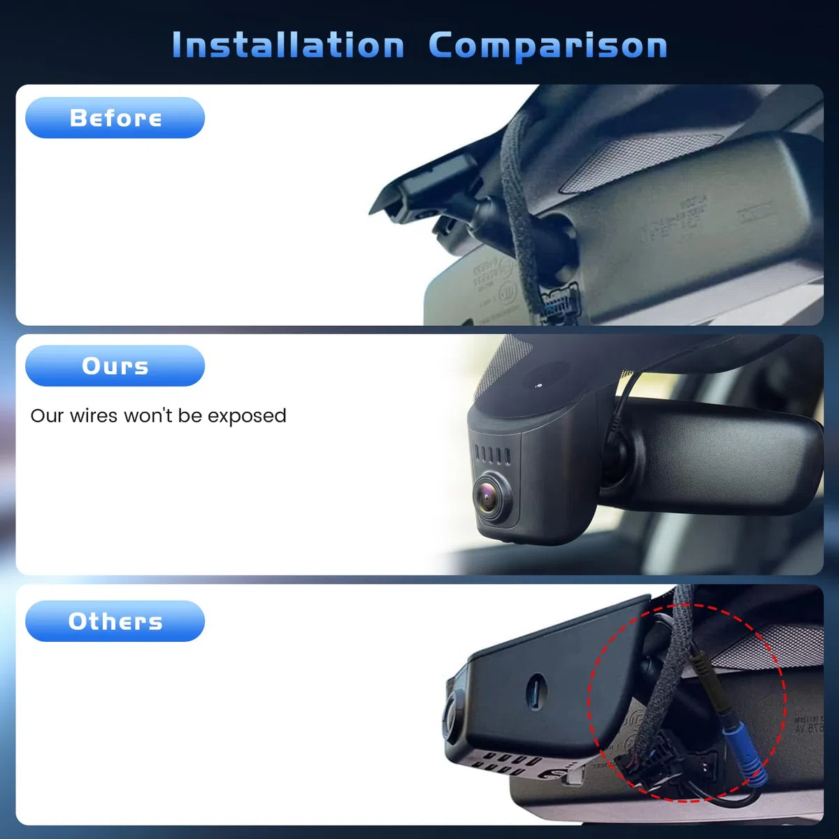 Dashcam Per Audi 2019-2026, Audi A4/A6 Allroad/A3 A5 Q5 S4 S6 Q7 A8 S8 TT A7 S5 Q3 S3 S7 RS3 RS5 RS6 E-tron DashCam 4K con WiFi di Qualità OEM, App Controllo, Funzione di Visione Notturna, Sensore G