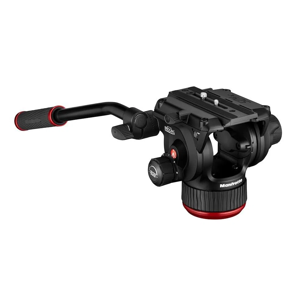 Manfrotto 504XAH Testa Video Fluida con Base Piatta, in Alluminio, Leggera e Compatta, Tecnologia Fluida, Sistema di Compensazione a 4 Livelli, per Video, fino a 12 kg