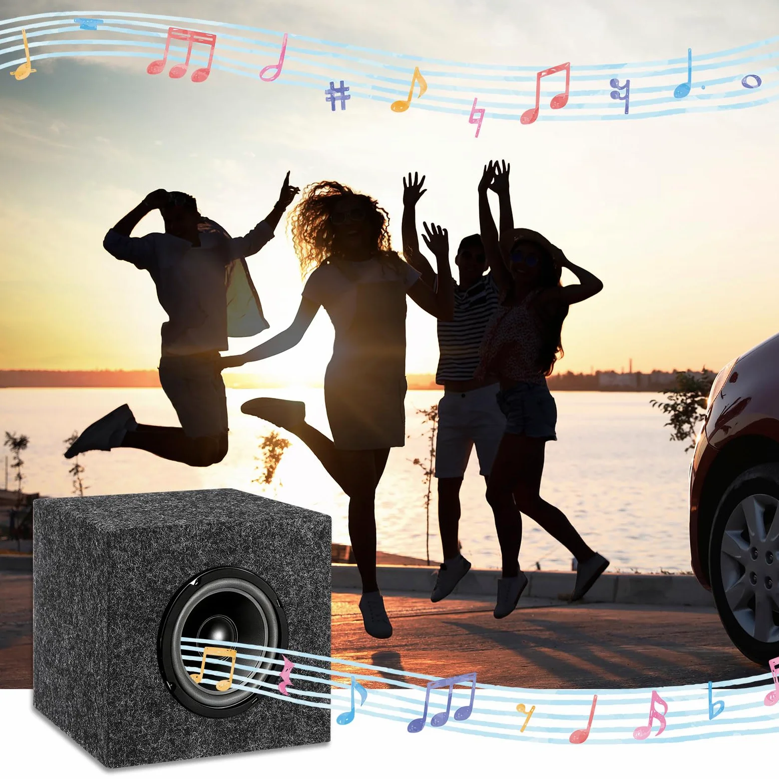 sourcing map Contenitore per altoparlanti in legno con porte da 5 pollici, scatole per subwoofer grigie a ventilazione singola scatola per altoparlanti per camion audio per veicoli domestici fai da te