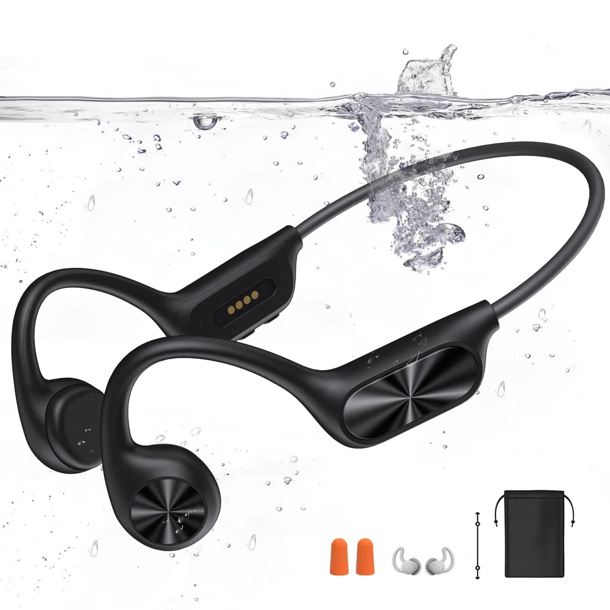 Cuffie da nuoto con suono osso, Bluetooth 5.4, impermeabili IPX8 | Cuffie sportive con memoria da 32 G, auricolari aperti con lettore MP3, auricolari subacquei per nuoto, fitness e corsa