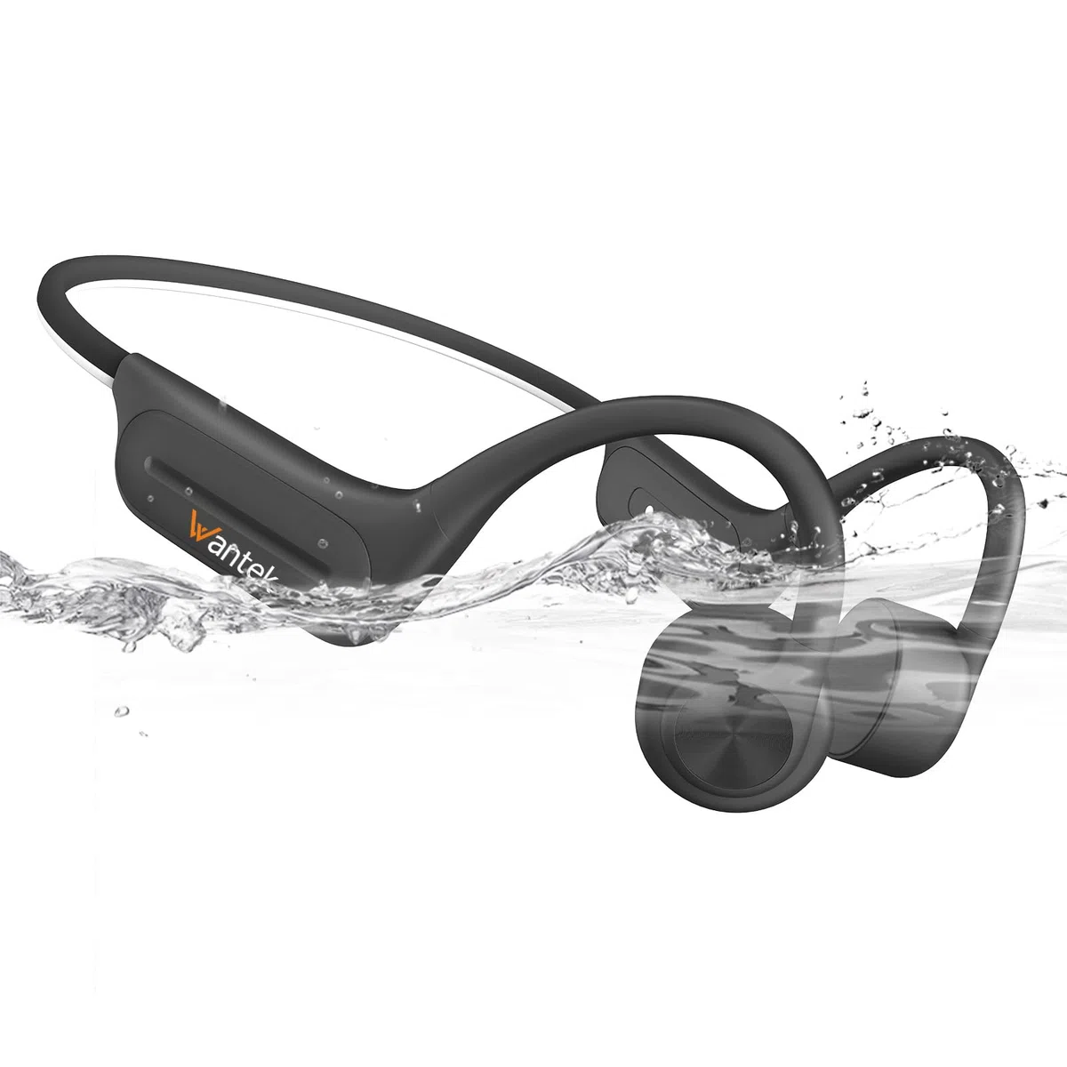 Wantek Cuffie a Conduzione Ossea Bluetooth 5.3, Auricolari Sportivi Open-Ear Wireless, Impermeabili IP68 con Memoria MP3 da 32GB, Cuffie Subacquee per Nuoto, Corsa, Ciclismo, Fitness e Surf