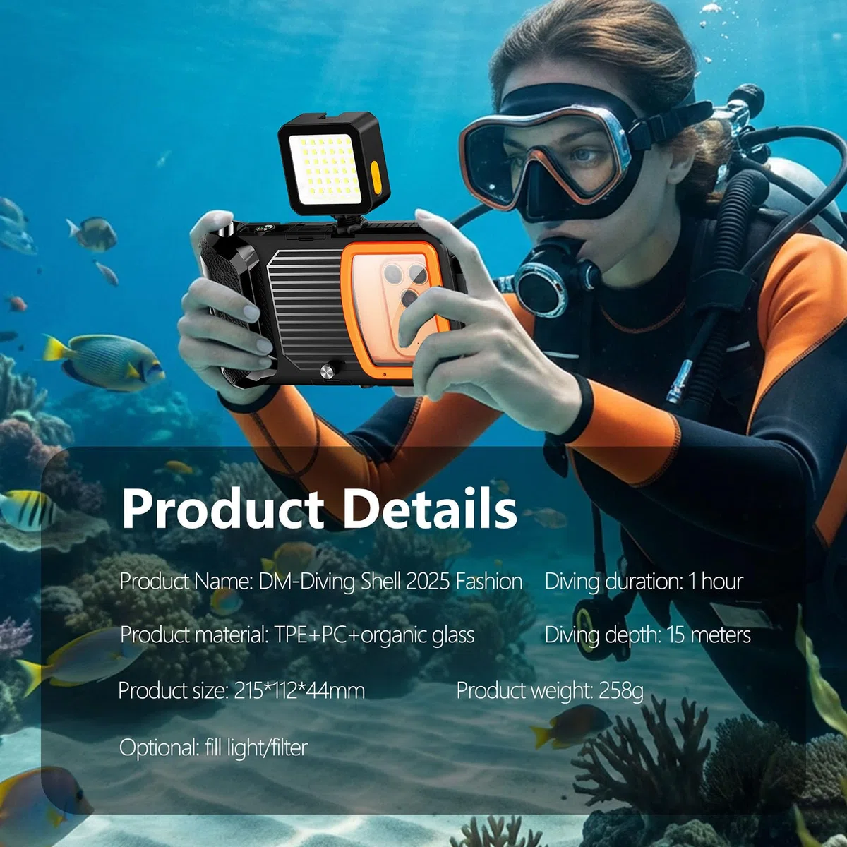 Custodia Impermeabile Clear Sight per cellulari Dotata Chiusura Rinforzata e Struttura antiappannamento destinata alla Custodia del Telefono per Immersioni e Snorkeling da 50 Piedi