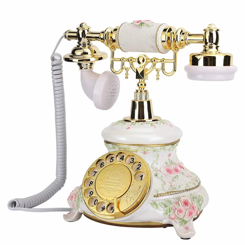 Telefono con filo fisso, telefoni antichi e vintage in stile country, telefonata fisso per la casa