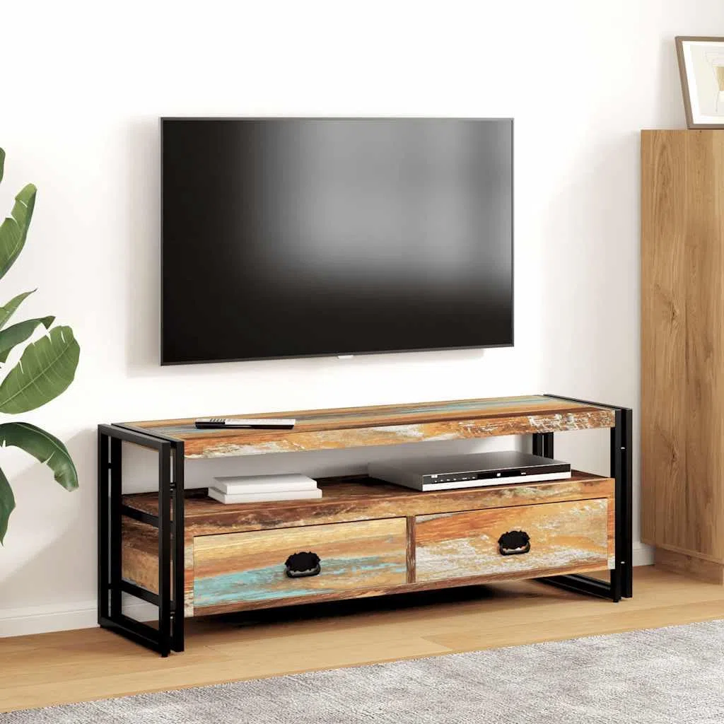 vidaXL Mobile Porta TV Armadietto Stile Rustico in Legno Massello Anticato