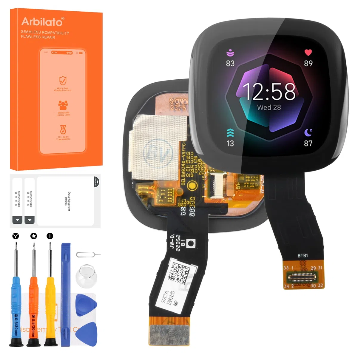 Schermo di ricambio per smartwatch Fitbit Sense 2 per schermo LCD Sense 2 Touch Display Digitizer Assemblea parti di riparazione (nero)…