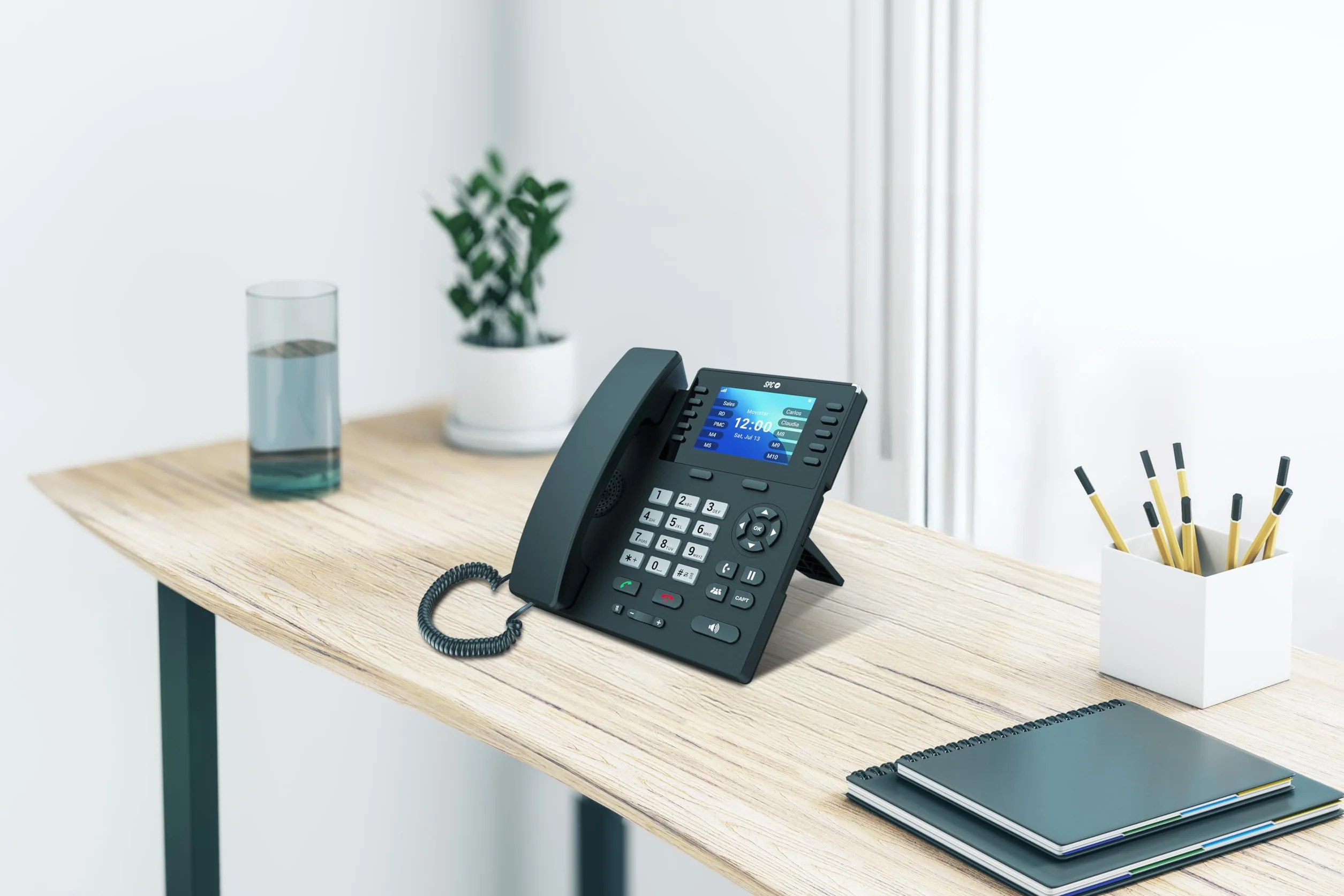 SPC WF100 - Telefono fisso SIM, 4G, Android, display 3,5", WiFi | Chiamate VoLTE/VoWiFi, configurazione a distanza, connettività Bluetooth, hotspot WiFi, 10 memorie, porta USB-C, jack 3,5mm