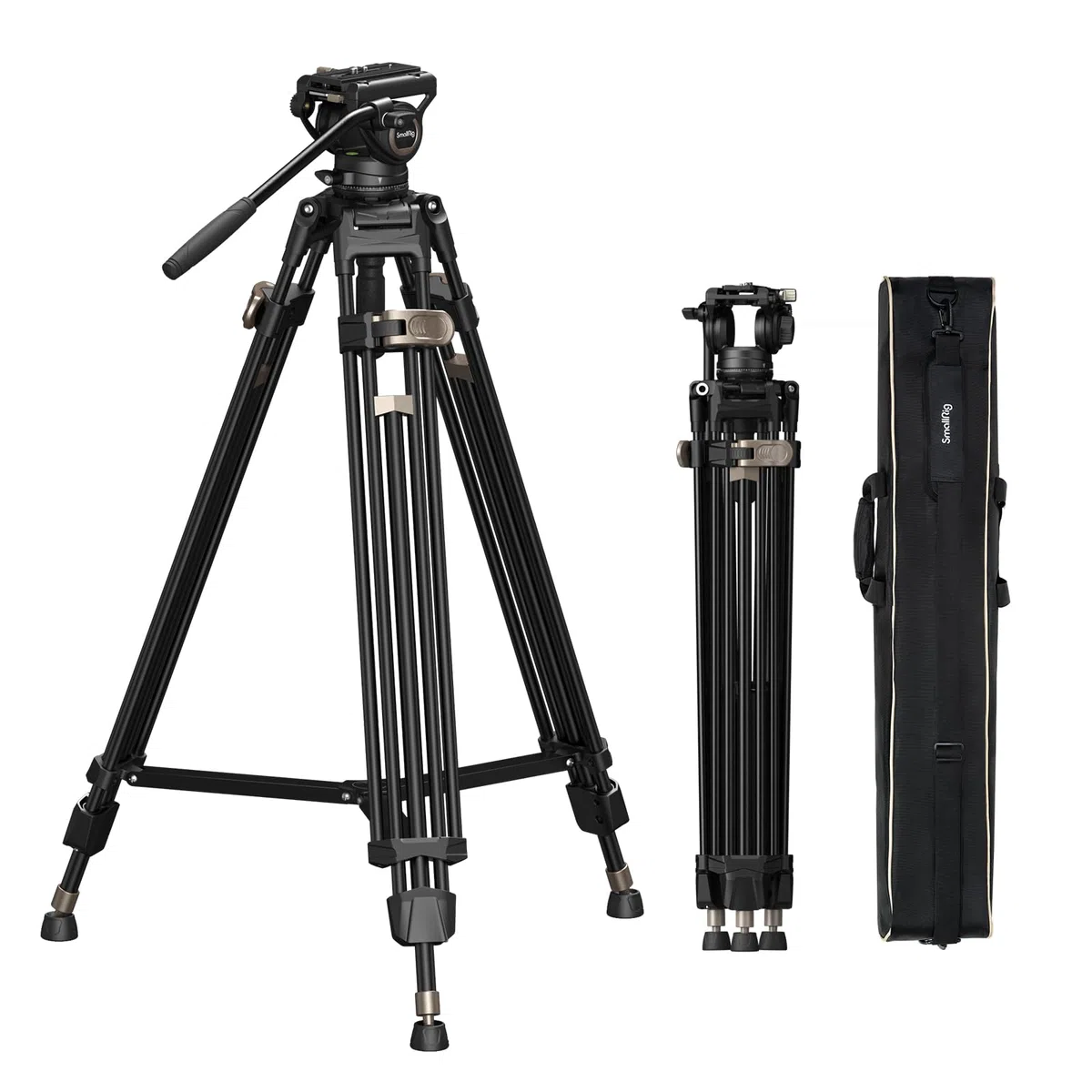 SAMLLRIG Heavy Duty Treppiede in Lega di Alluminio, FreeBlazer Treppiede Video da 191cm / 75" con Testa Fluida, Regolazione dell'Altezza in un Unico Passaggio, Piastra QR a Doppia Modalità - 4163