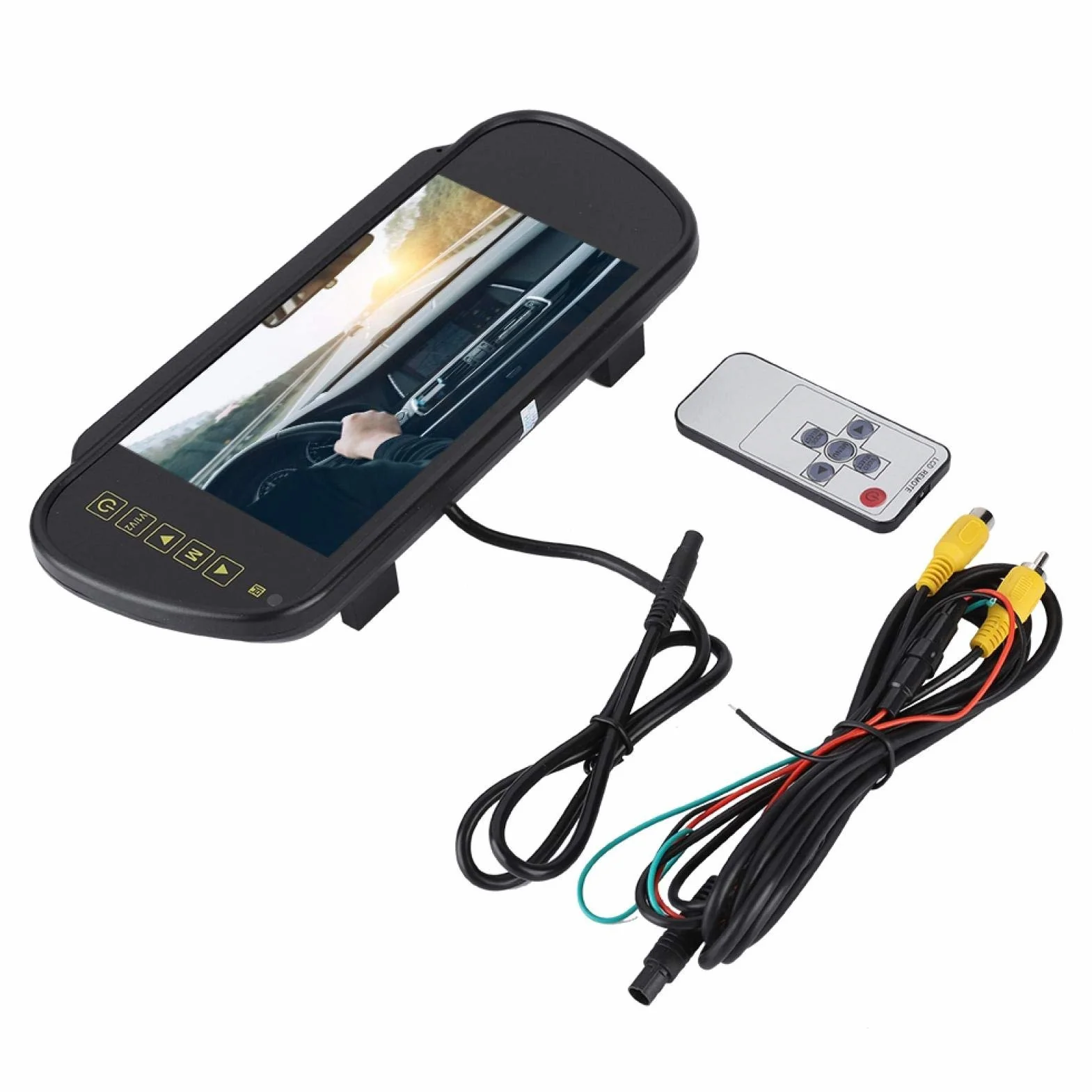 Specchietto retrovisore con telecamera posteriore da 7 pollici, supporto, display digitale a LED per auto, tutti i tipi di veicoli