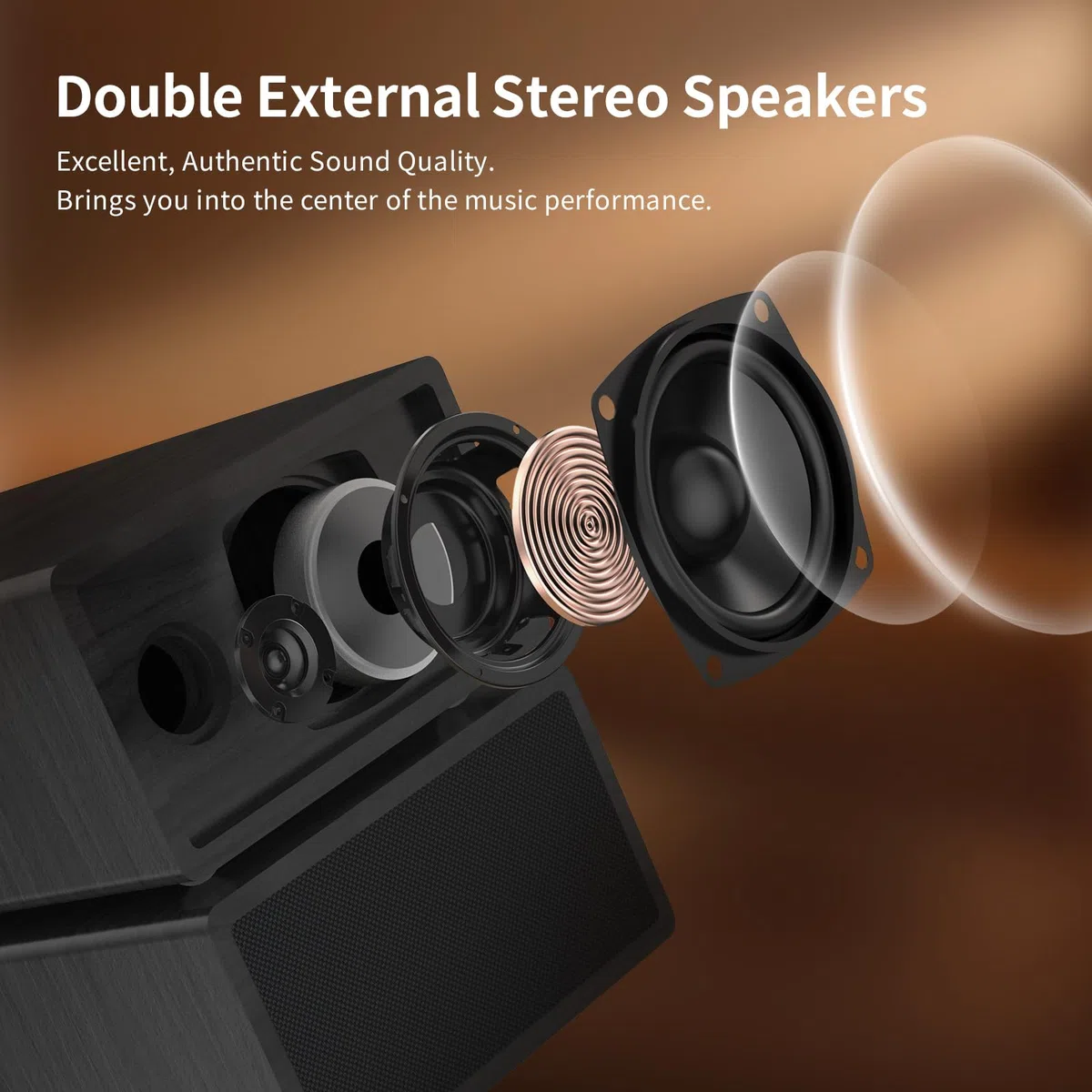 Giradischi vintage con doppio altoparlante stereo esterno, supporto per la riproduzione wireless Bluetooth, supporto per la riproduzione a 3 velocità, 33 1/3, 45, 78 giri/min, per vinile con uscita