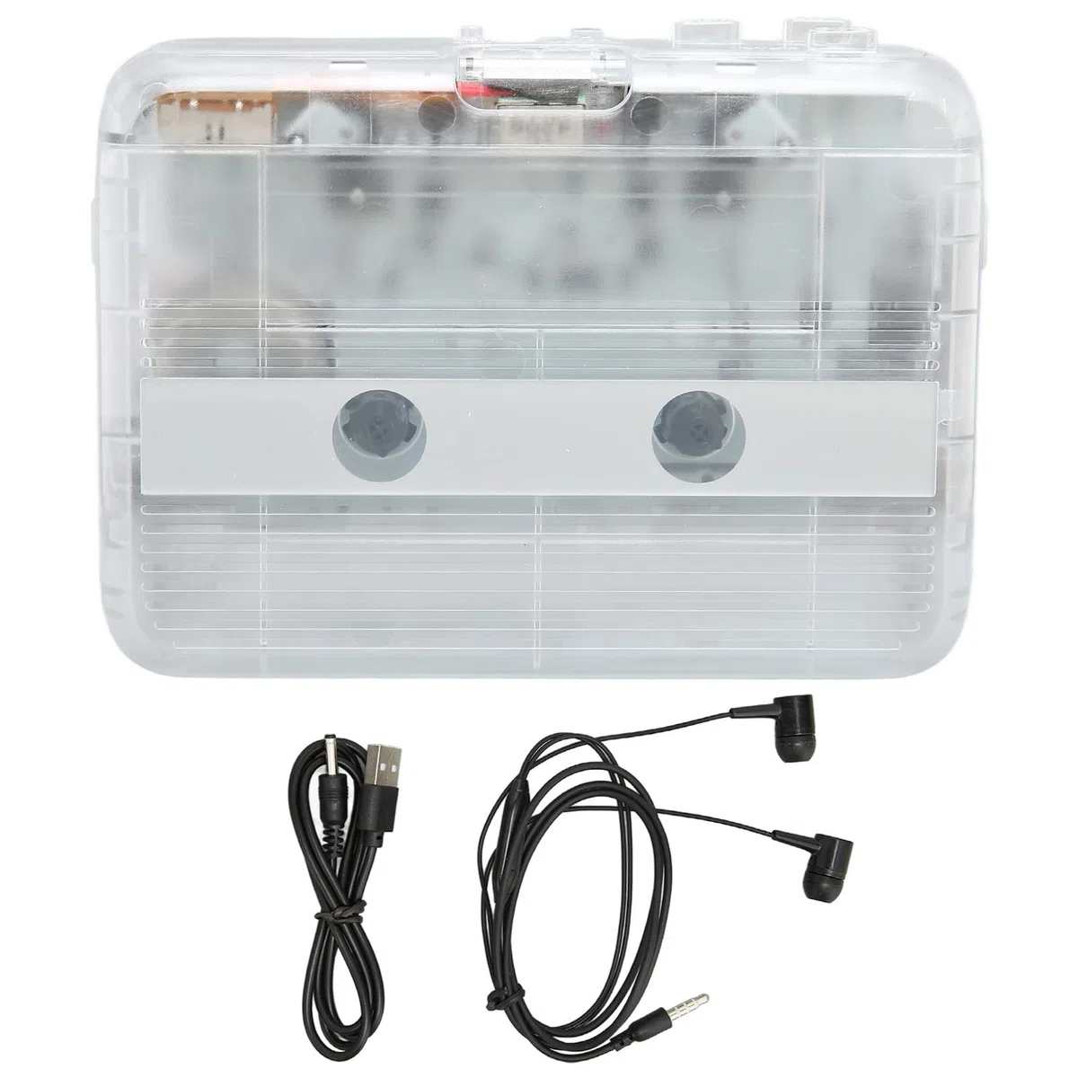 Fabater TON007B Lettore di Cassette Bluetooth con Cuffie Lettore di Cassette Stereo con Inversione Automatica, Ricevitore Trasmettitore Wireless Bluetooth 5.0 Portatile, Radio FM Jack da 3,5 Mm, 2