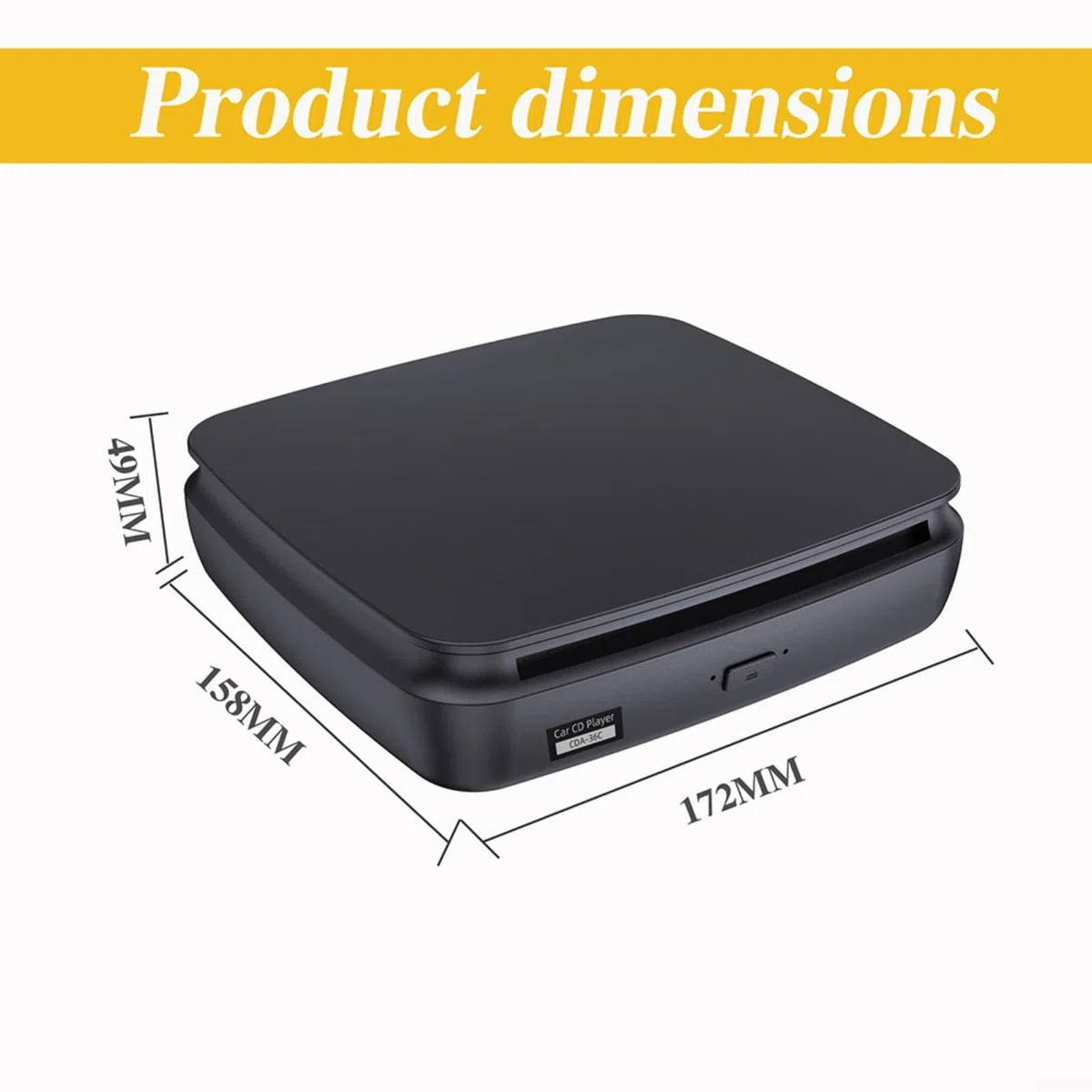 Lettore CD DVD portatile, con USB e unità esterna compatta in ABS per viaggi a casa e sistema audio musicale, nero