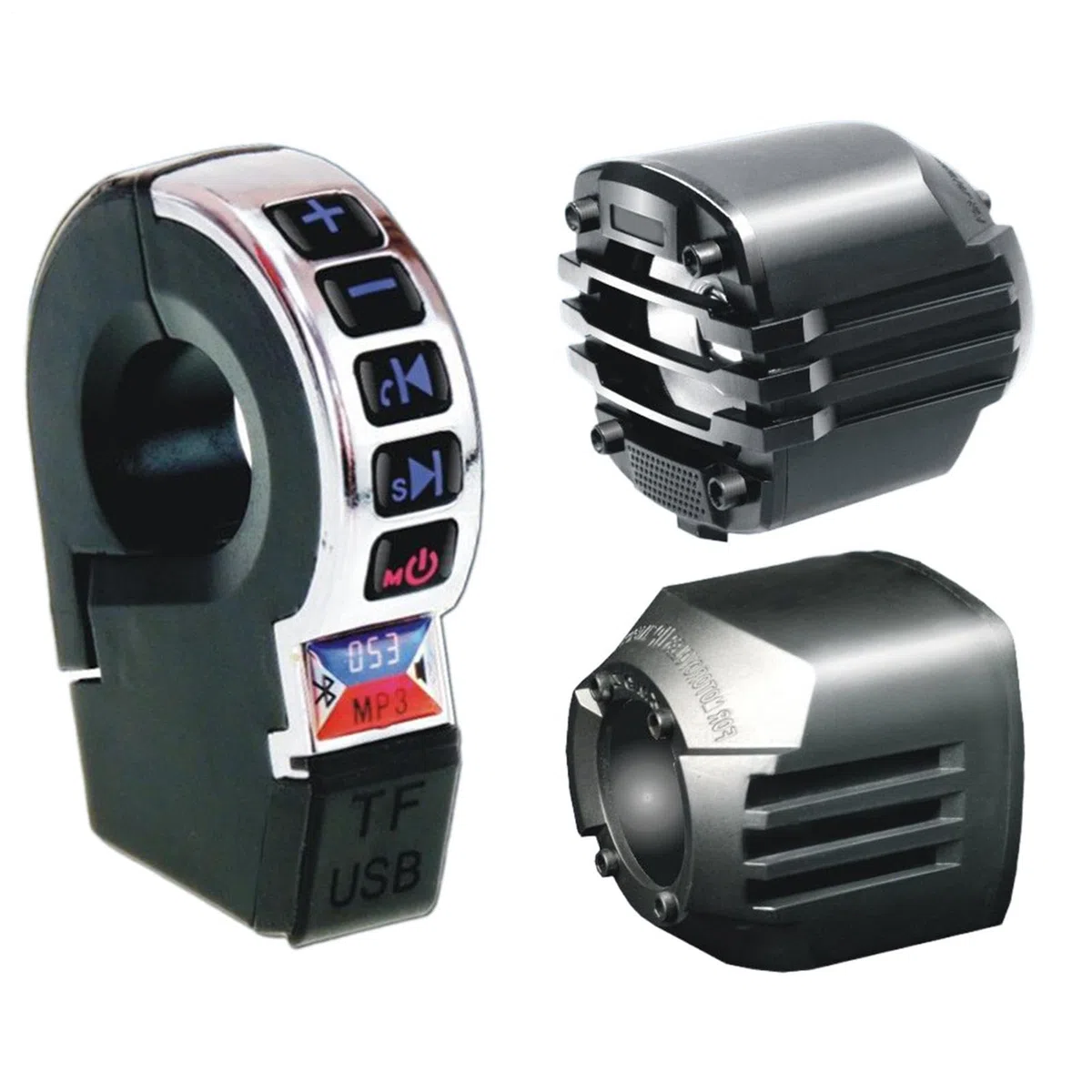 stereo per moto, amplificatore senza fili per manubrio con ricarica per cellulare integrata, impianto stereo impermeabile, adatto per biciclette, scooter, auto, veicoli a due ruote e