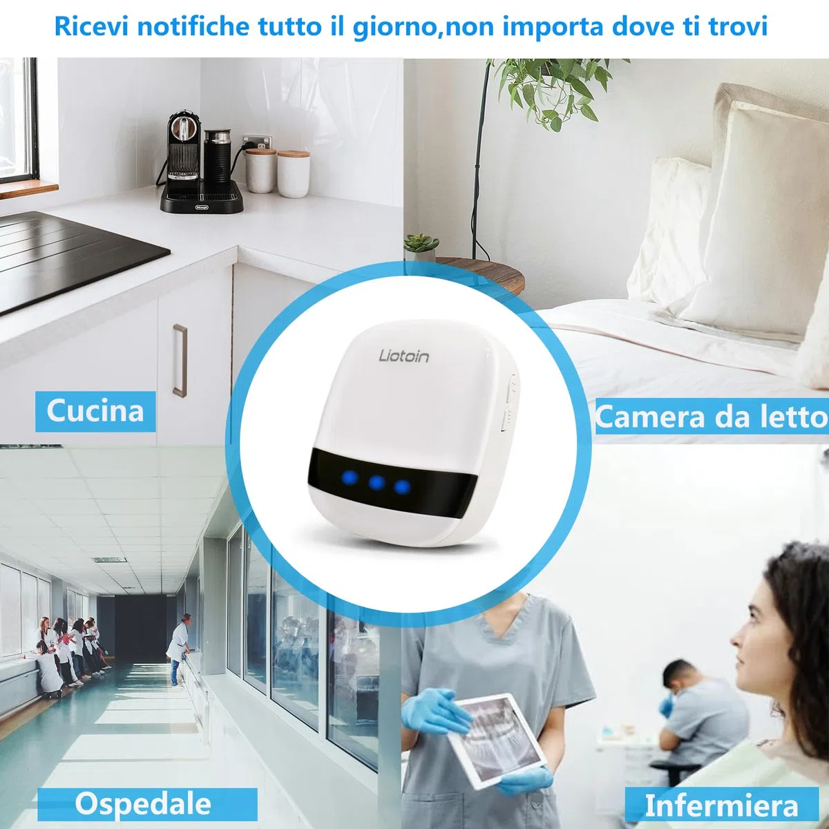 Cercapersone Per Anziani Pulsante di Chiamata Wireless Allarme Sicurezza Cercapersone Sistema di Emergenza Chiamata Sistema di assistenza impermeabile per (2 Trasmettitori 2 Ricevitori) …