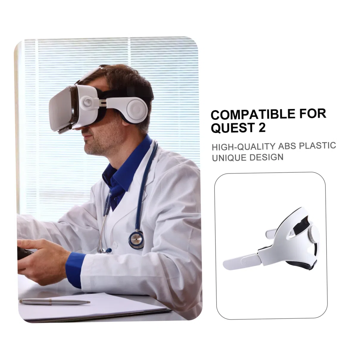 Housoutil Fascia per Testa Regolabile per Visore Vr Cuscinetto Protettivo Antiscivolo Supporto e Stabilità Migliorati Compatibile con Visore di Seconda Generazione