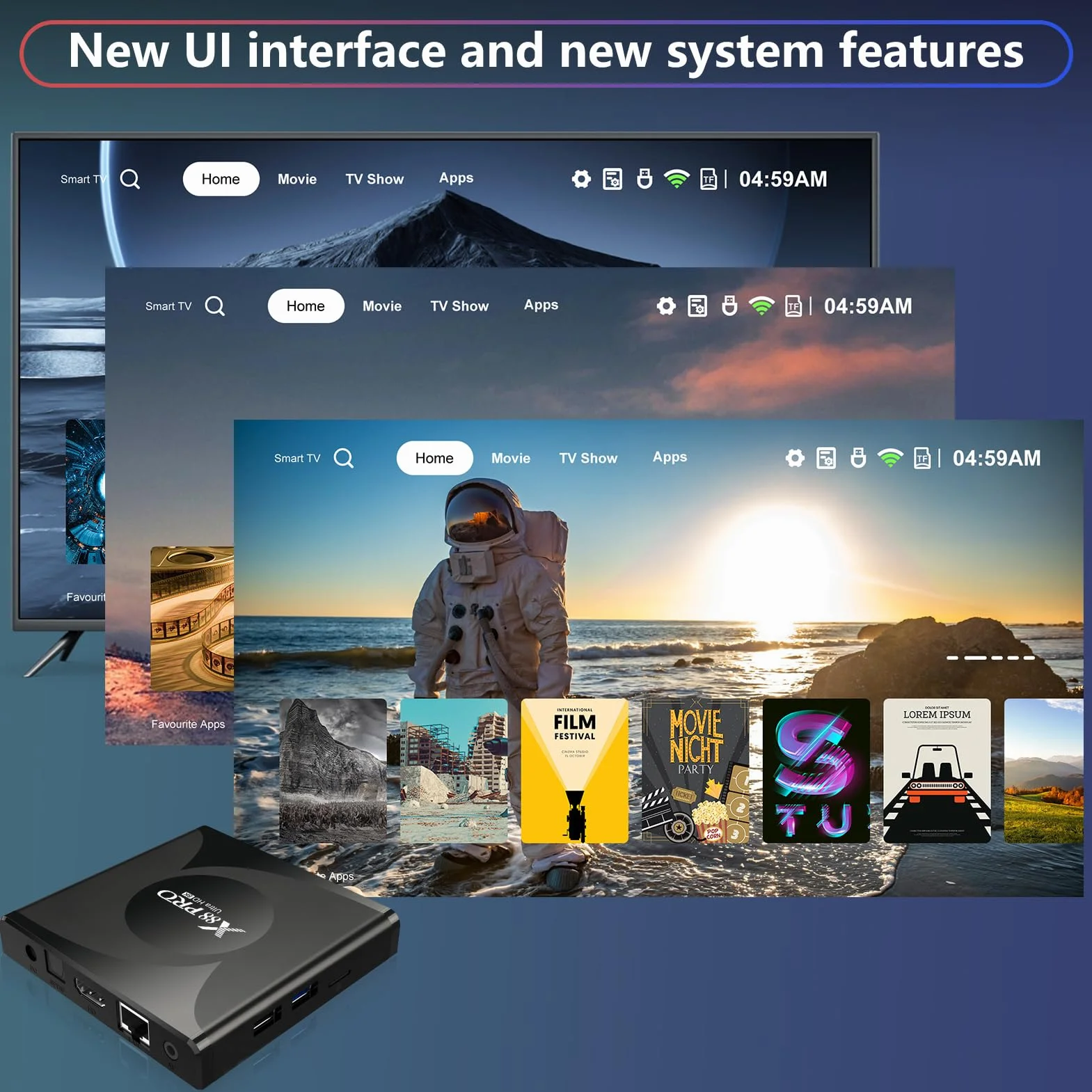 Android TV Box, Android 13.0 Box 4GB RAM 32GB ROM RK3528 Quad-Core Cortex-A53 GPU Mali-450 Supporto 8K 10/100M LAN Enternet 2.4G/5G Dual-Band WiFi 6 BT 5.0 USB 2.0/3.0