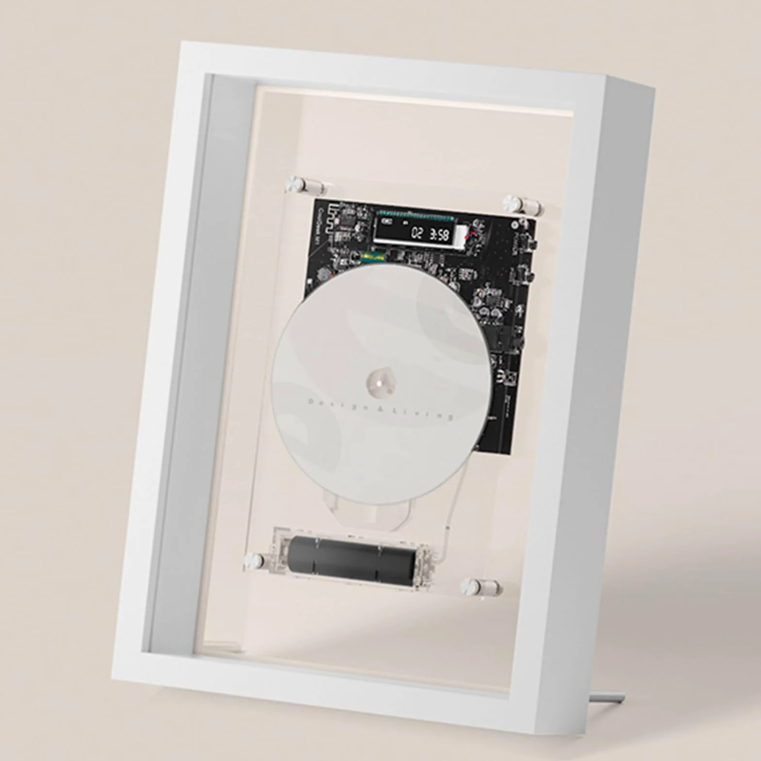 Lettore CD montabile a parete, cornice musicale decorativa con display digitale a LED, doppia modalità di riproduzione e telecomando per casa, ufficio e corridoio decorazione da parete