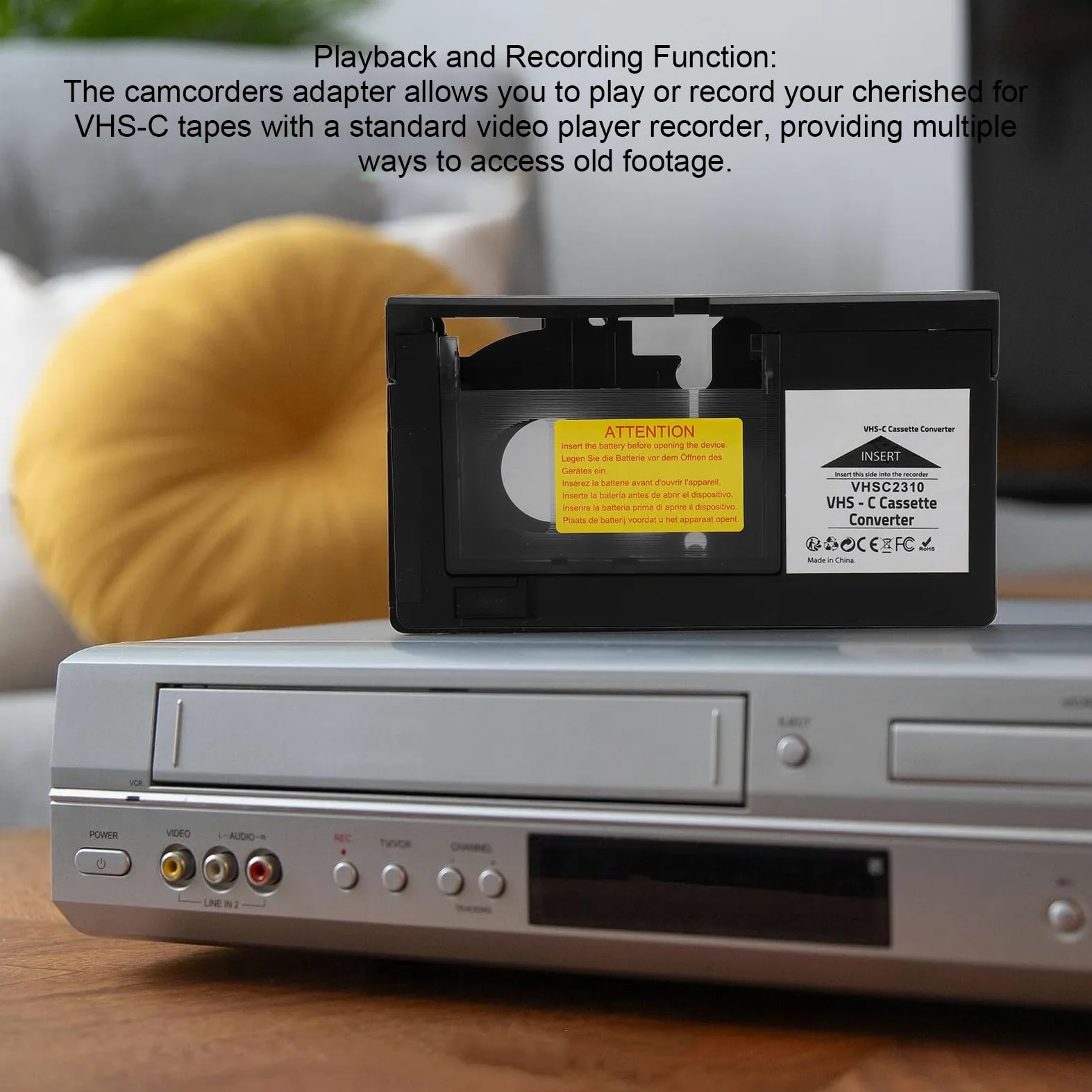 Nastri VHS C a VHS Adattatore per Cassette Videocamere per Riproduzione S VHS C e S VHS Registrazione Convertitore Adattatore per Videocassette, Inclusi Nastri Standard da 1,2 Mm