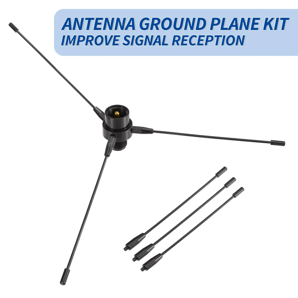 Bingfu Antenna VHF UHF 136-174MHz 400-460MHz Doppia Banda PL259 Maschio Base Magnetica Con Kit Aereo di Terra per Radio Bidirezionale a Due Vie Mobile