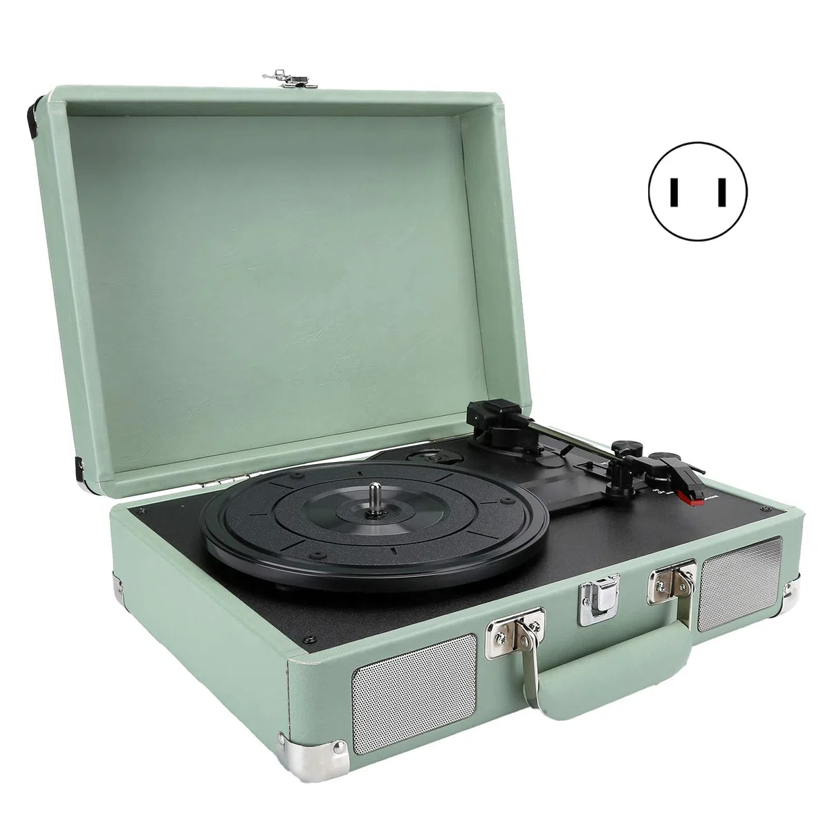 Giradischi in Vinile, Giradischi Portatile Vintage con Giradischi Bluetooth, 33/45/78 Giri, Altoparlanti Stereo integrati, Supporto 100/u2011, Dischi in Vinile da 7/10/12 Pollici