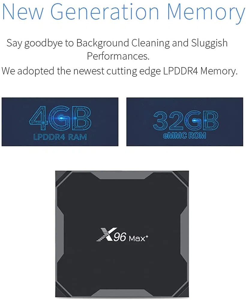 Android TV Box 4GB RAM 32GB ROM 2.4G + 5.8G WiFi 1000M LAN X96 Max+ Android Box Amlogic S905X3 Quad-core Bluetooth 4.0 4K 60fps Supporto HDR