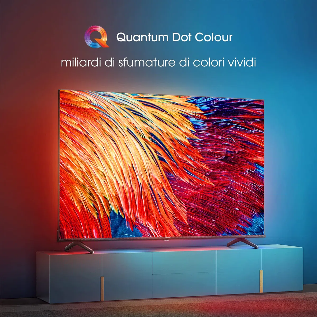 Hisense 50" QLED UHD 50E78HQ, Smart TV VIDAA 5.0, HDR Dolby Vision, VA, Controlli vocali Alexa, Tuner DVB-T2/S2 HEVC 10, lativù 4K, Nero, 50"