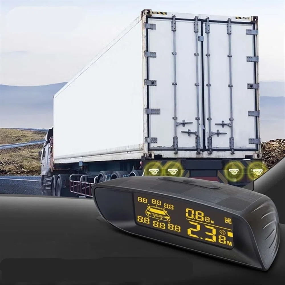 Kit sensori parcheggio Sensore di parcheggio camion 24 V, display radar retromarcia, per camper, rimorchio, rilevatore distanza, segnale acustico vocale