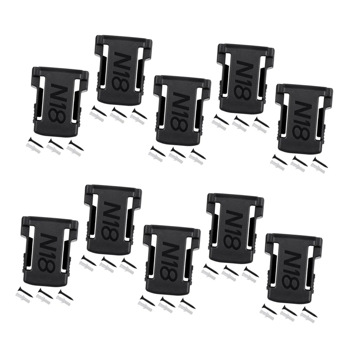 DOITOOL Supporto Per Batteria Da 10 Pezzi Per Batterie Da 18 V Materiale Robusto Facile Da Installare Regolazione Dellangolazione