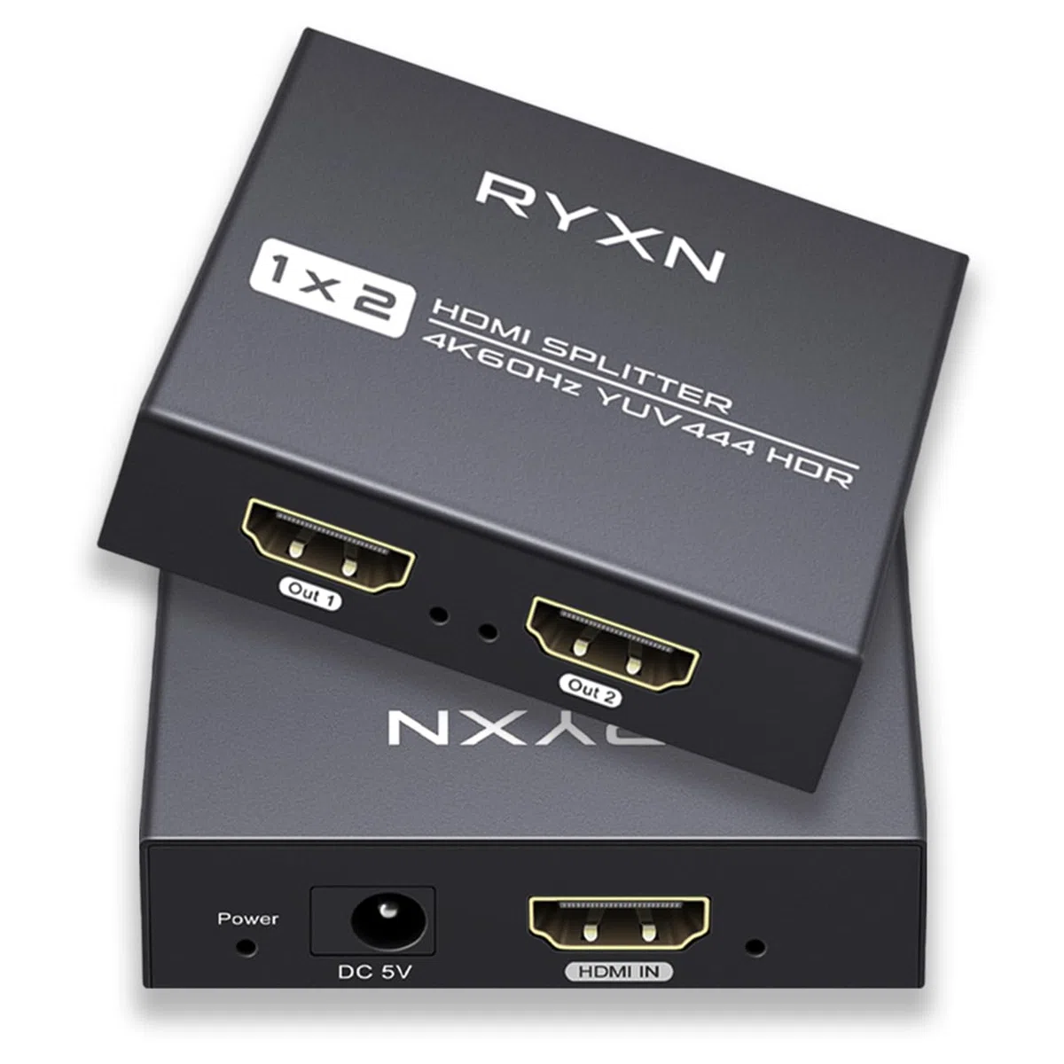 Splitter HDMI 2.0 1 in 2 Out 4K 60Hz, HDCP Bypass, Dolby Atmos, YUV 4:4:4, HDCP2.2/2.3, EDID, LPCM5.1/7.1, compatibile Roku, Apple TV, Fire Stick, lettore Blu-ray, PS5/4/3, Xbox e altro ancora