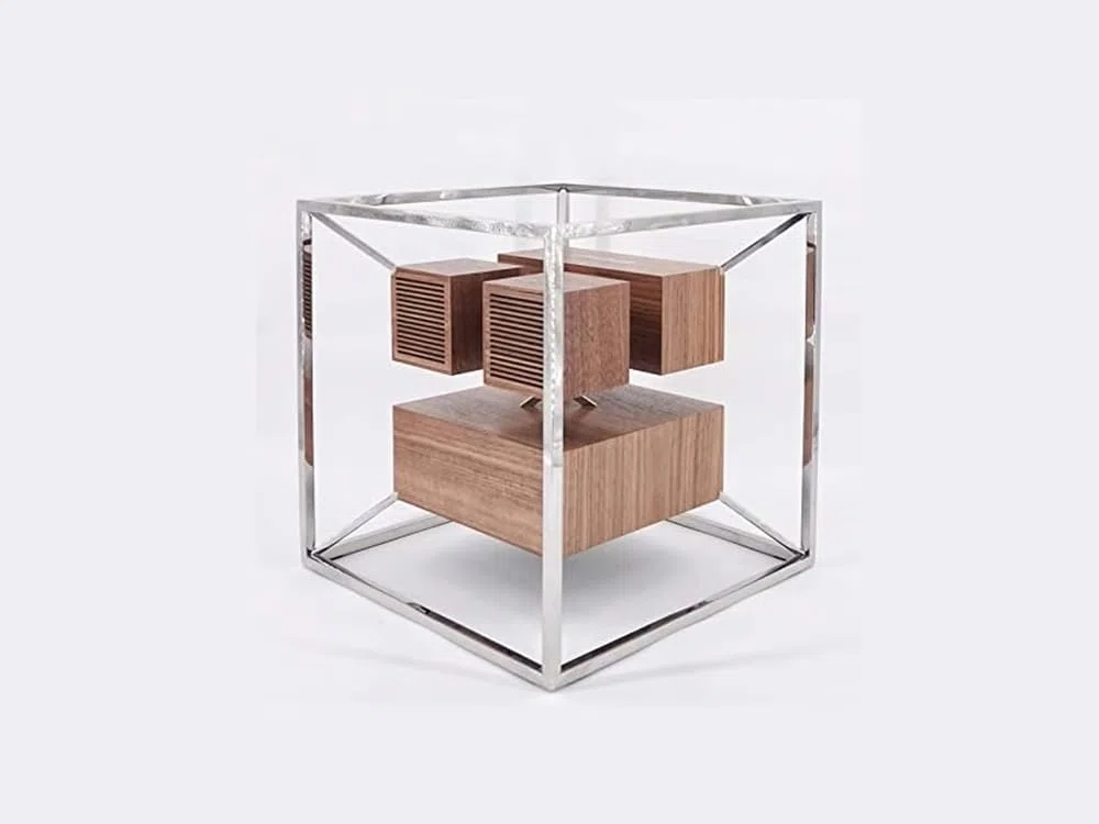 Altoparlante Design Connesso Aeroframe HD1-200W - AeroSystem - Legno di Noce - Argento Cromato